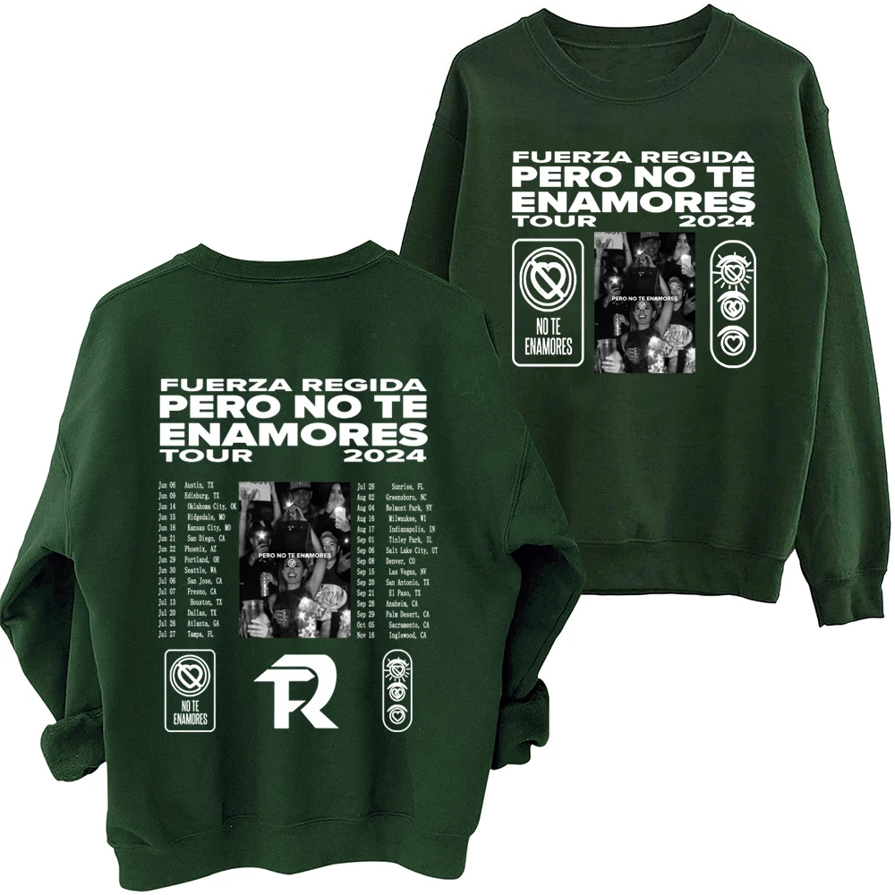 Fuerza Regida Pero No Te Enamores Tour 2024 толстовка в стиле Харадзюку с длинными рукавами
