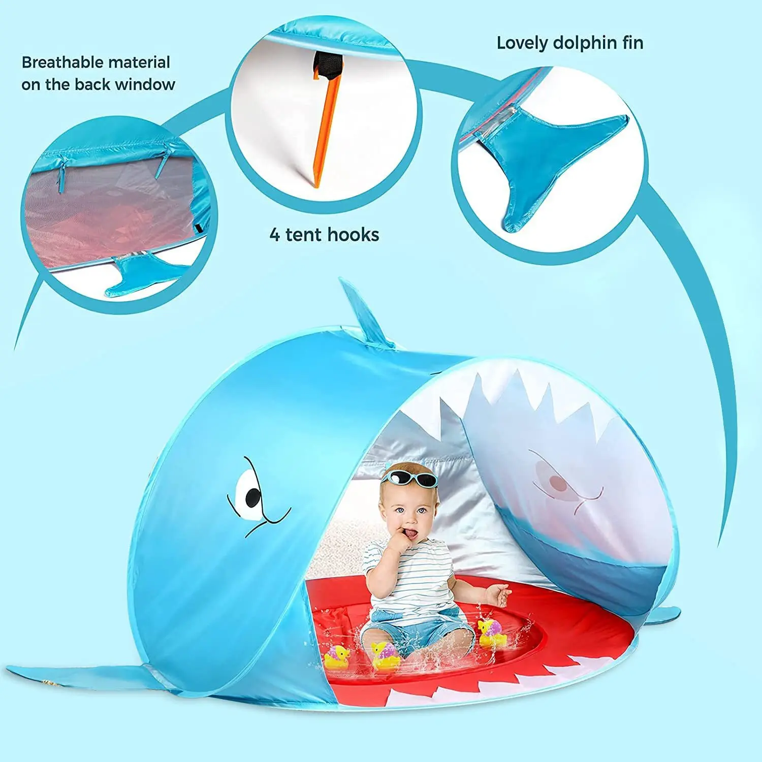 Детская Пляжная палатка водонепроницаемая навес от солнца с защитой УФ