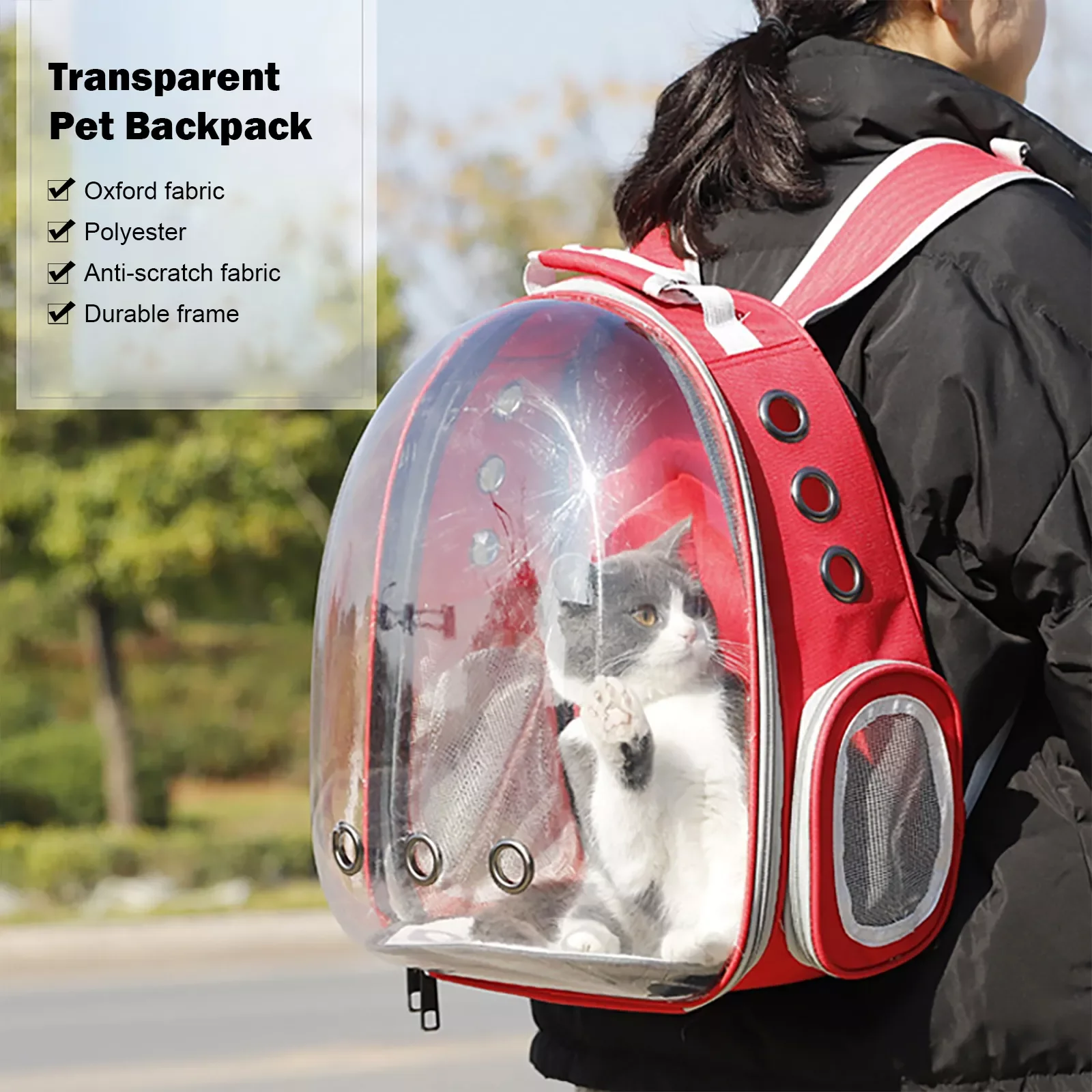

2023 Cat Carrier Bag Outdoor Portable Pet Backpack Travel Space Capsule Cage Breathable Shoulder Bag Carry Small Dog Cat Pet Bag