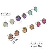 new arrival ball shape earrings colorful shinning crystal rainbow copper zircon stud earrings for women party wedding