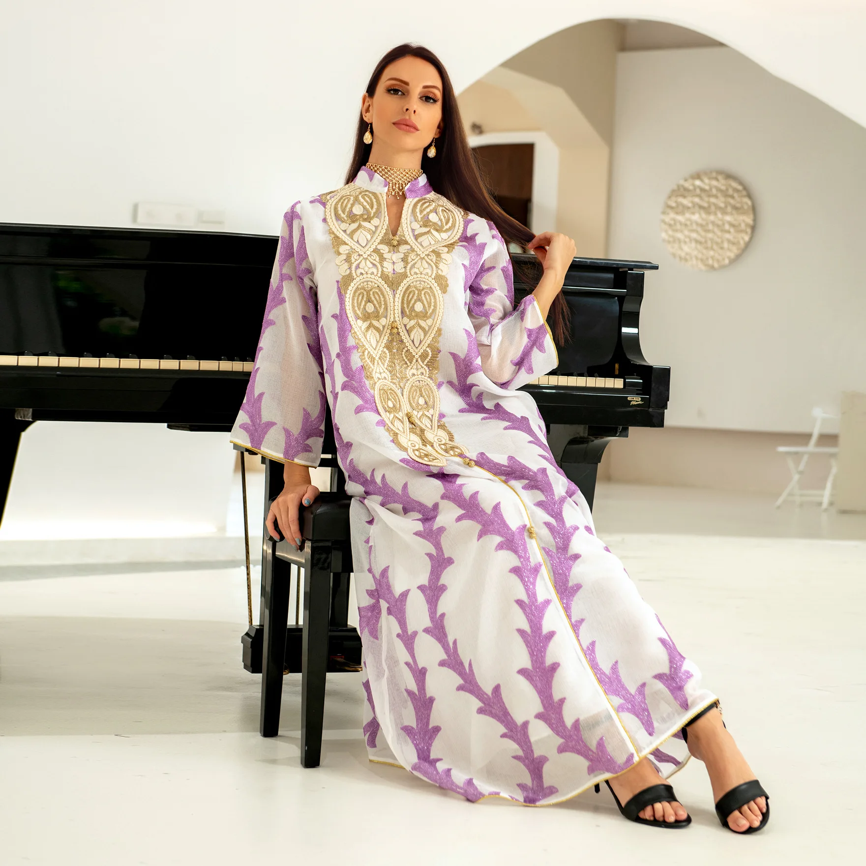Vestidos Marroquinos Retalhos кафтан luxo Arabbe Bordado mulher Jigabiya festa de noite casamento muçulmano abaya islâmico