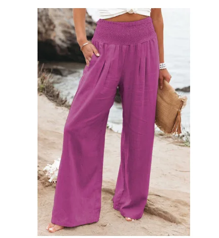 Брюки-Капри женские с рюшами повседневные свободные широкие штаны для йоги на