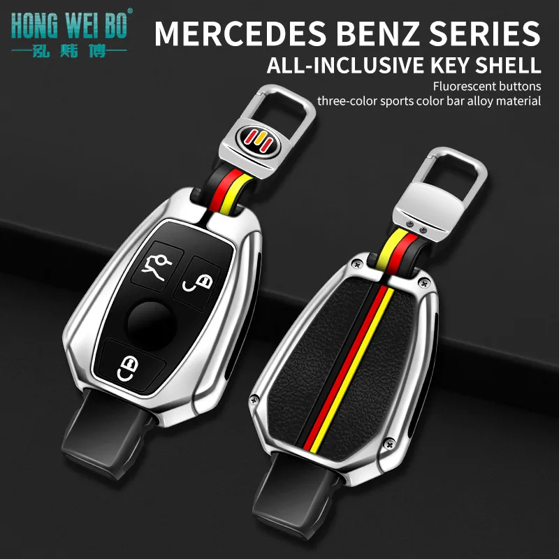 

Car Key Case Cover For Mercedes Benz A180 A200 A260 w214 w211 A C Class C200 c260l s350 GLC/GLK/ML300 W205 E200 C300 Key Chain