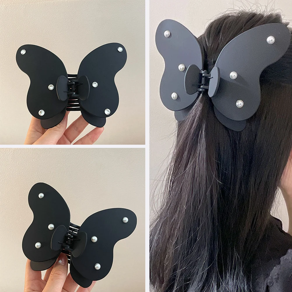 

2022 Black Oversized Butterfly Hair Claw Sweet Sheet Grabbing Back Of The Head Hair Clip Hairpin Headdress Hair Accessories