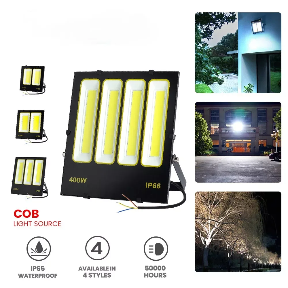 

LED Flood Light High Brightness Aluminum Shell COB Wall Light AC85-265V Outdoor Waterproof Street Light High Power 100-400W