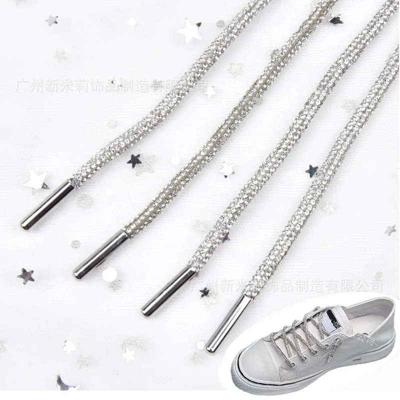 Shiny Bling Rhinestone Shoelaces for Sneaker Designer Brand Fashion Sneakers Charms Diamond Shoelaces for Converse Luxury New images - 6