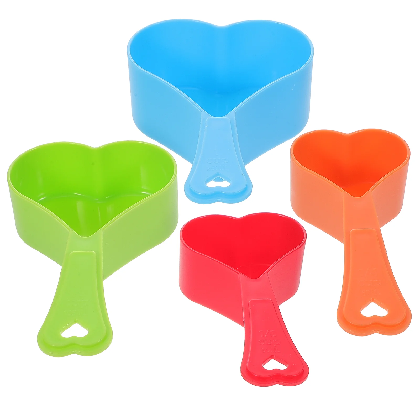 

4 pcs Heart Shape Plastic Measuring Spoons Cooking Heart Measuring Spoons for Home