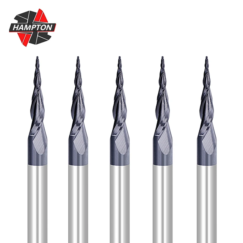 

R0.4/R1.58 2Flute Tapered Ball Nose End Mill Router Bit 1/4"Shank Carbide Endmills Milling Tool CNC Machine Milling Cutter