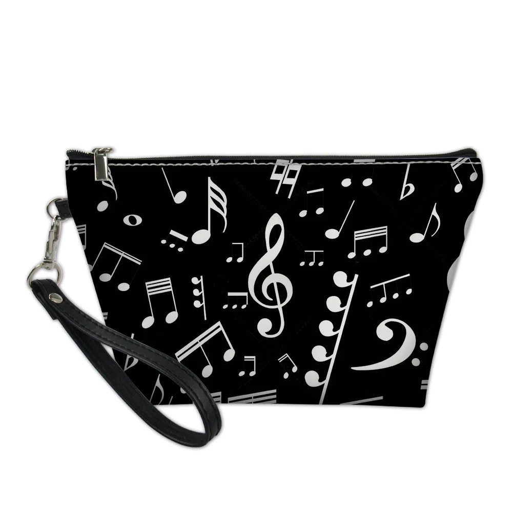 Musical Note Print Fashion Makeup Bag Party Travel Lightweight Toiletries Organizer Multifunctional Female Cosmetic Bag