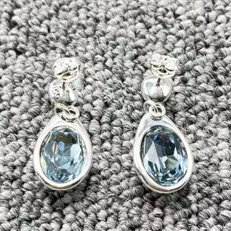

2022 new UNOde50 exquisite fashion electroplating 925 silver light blue earrings earrings jewelry gifts
