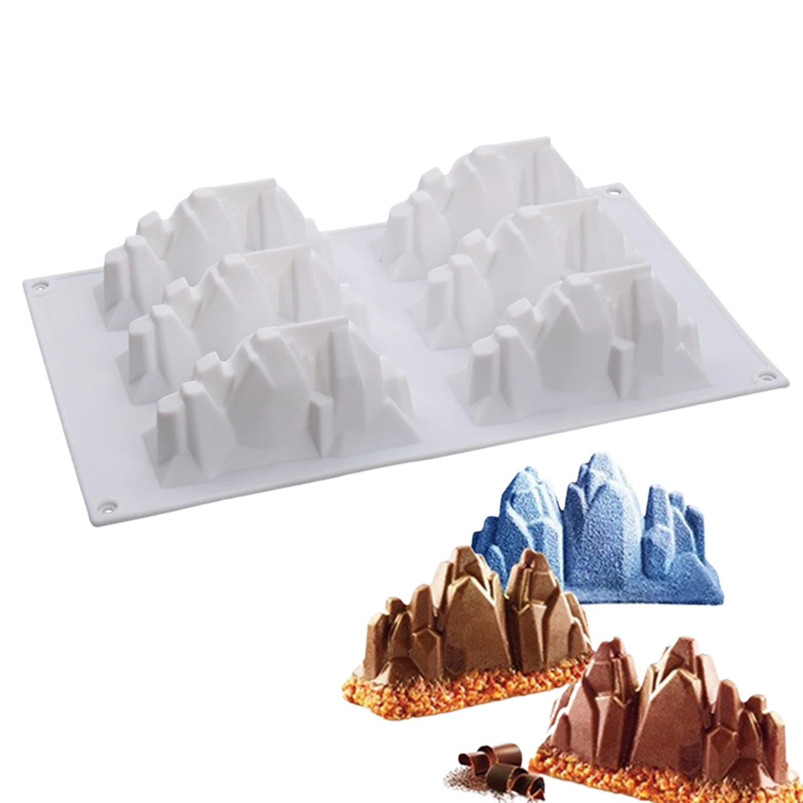 

6 Cells Silicone Mold Baking Cake Mold Iceberg Mousse Popsicles Molds Ice Cube Molds For Whiskey Cocktails Kitchen Baking Mold
