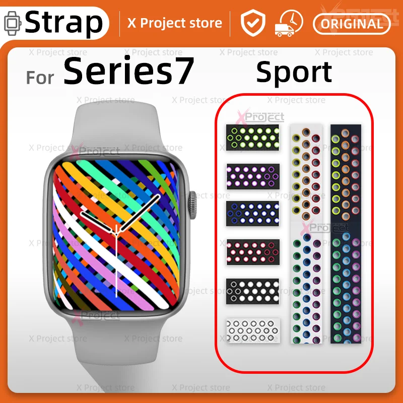

Silicone Strap For Smartwatch DT100 HW22 W7 W46 HW37 pro max Series7 band 44mm 42mm Sport belt watchband serie 6 Rubber bracelet