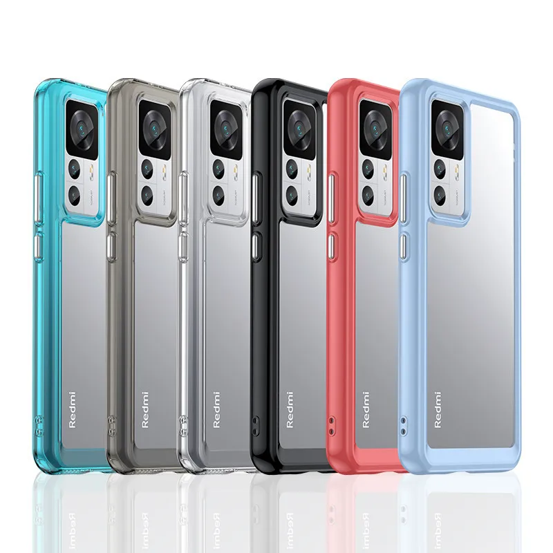 For Xiaomi 12T Pro Case Xiaomi 12T Cover Colorful Soft Edge Silicone Transparent Shockproof Bumper For Xiaomi 12 T 12T Pro Coque