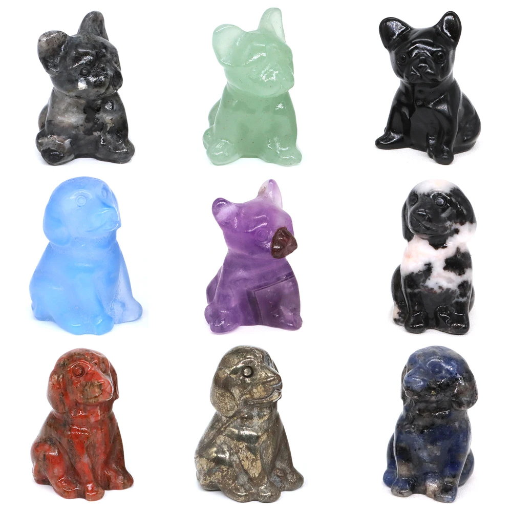 Мини-статуэтка бульдога из камня