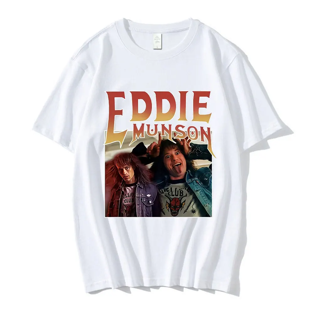 

Stranger Things 4 T Shirt Eddie Munson Graphic Print T-shirt Men Fashion Cosplay T-shirts Hip Hop Harajuku Tee Shirt Oversize