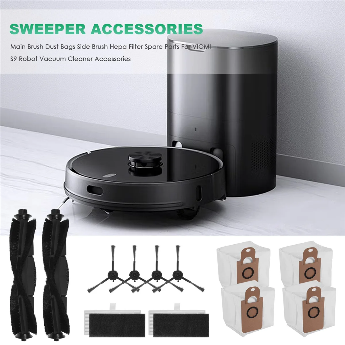 Мешки для пыли с основной щеткой боковая щетка Hepa фильтр запасные части