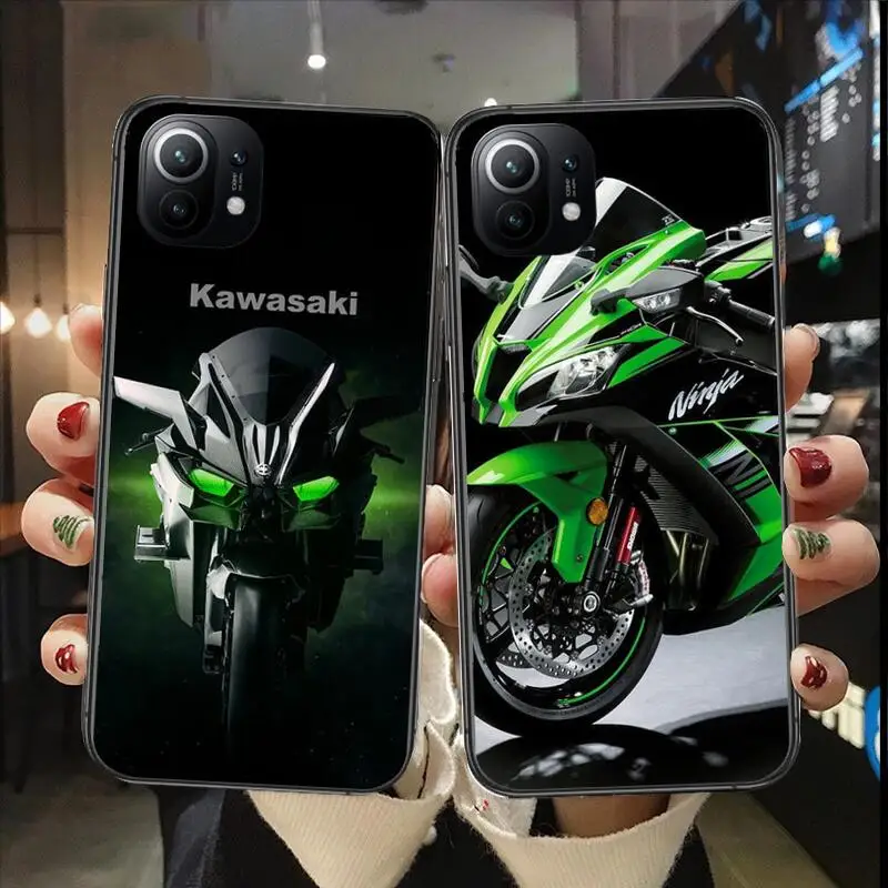 

Motorcycle Kawasakis Phone Case For Xiaomi 13 12 11T 9 11 10C 9T 8 9SE 11i Lite Ultra Note10 Poco F3 M4 M3 Pro Black Soft Covers