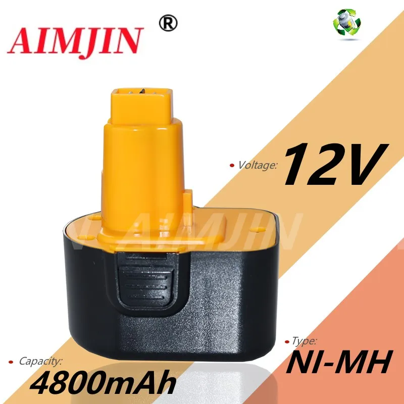 

4800mAh 12V Ni-MH For Dewalt DE9071 DC9071 DE9074 DE9075 DE9501 DE9072 12 Volt Battery Cordless Power Tool