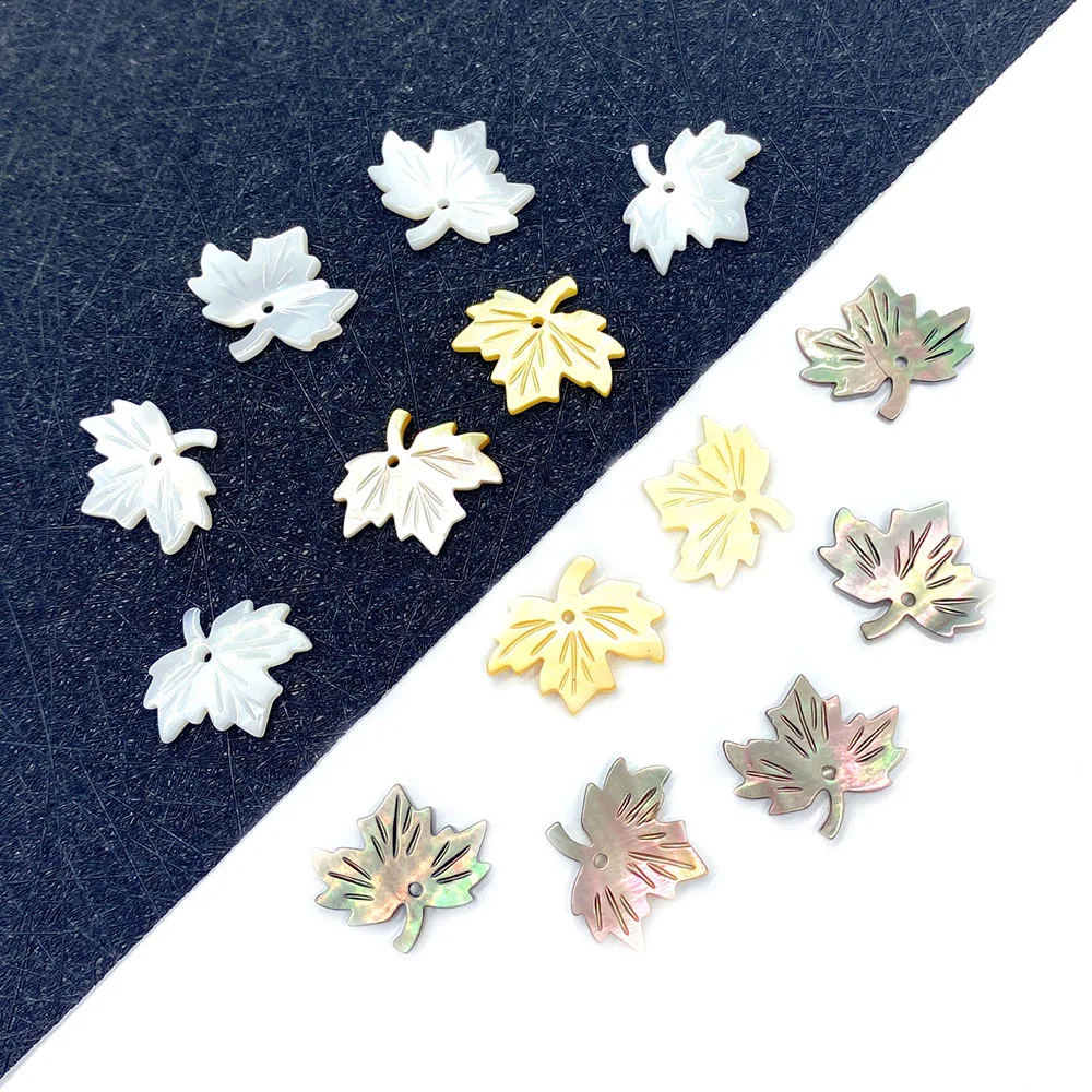 

Natural Sea Shell Pendant Beaded Necklace Accessories Maple Leaf Shaped White Shell Beaded Jewelry Making Bracelet Earrings