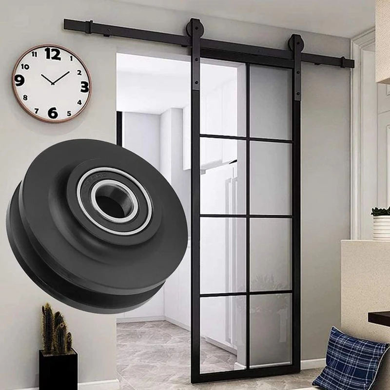 2Pcs Sliding Barn Door Wheel Heavy Duty Cabinet Window Pulley Roller Quiet Track Perfect For DIY |