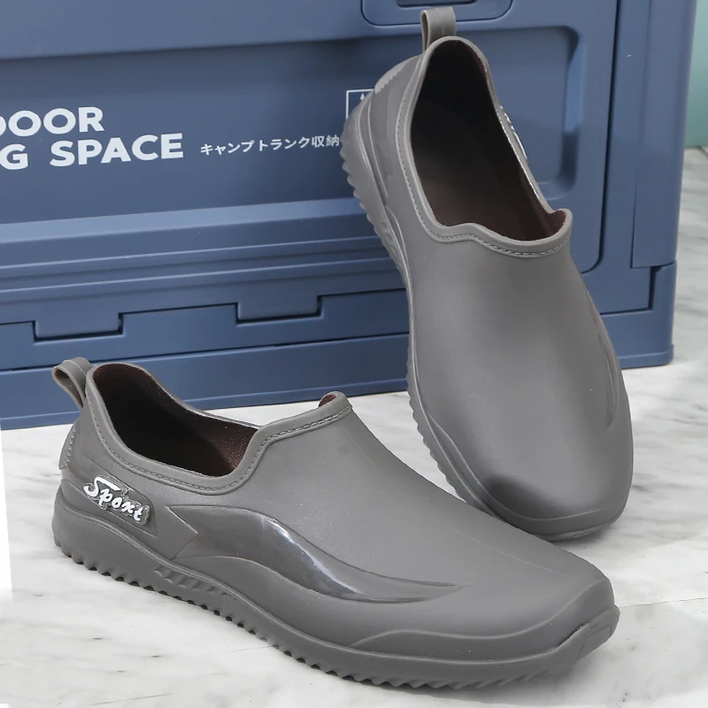 Мужские модные короткие водонепроницаемые резиновые сапоги для рыбалки и