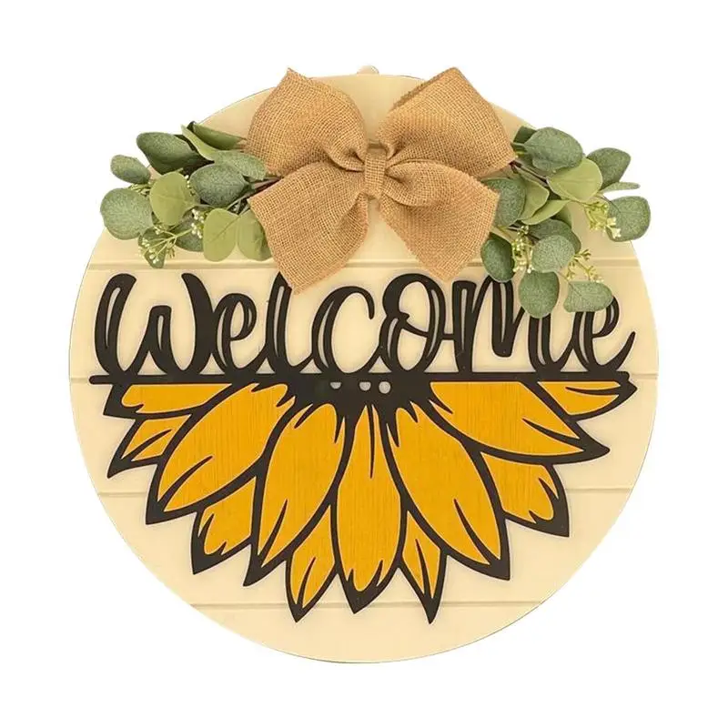 

Sunflower Door Wreath Sunflower Office Door Sign Summer Welcome Sign For Front Door Welcome Home Sign Fall Sunflower Decor