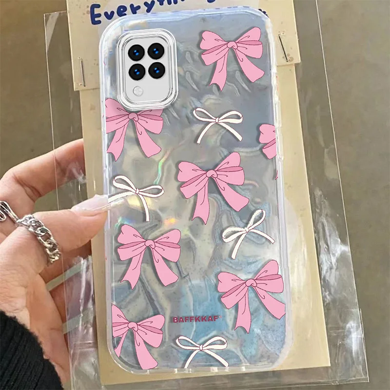Чехол в горошек с цветочным бантом для Samsung Galaxy A12 A31 A51 A22 A23 A52 A52S A32 Ретро Ripple Cartoon