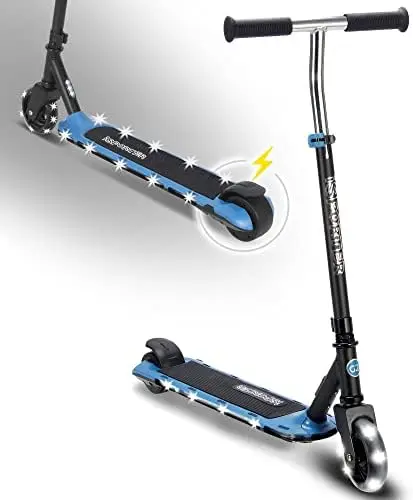 

iSporter Scooter for Kids Ages 6-12, with Kick-Start and Gravity Sensor, Kids Scooter with LED Lights, 2 Speeds, 110lbs Max an