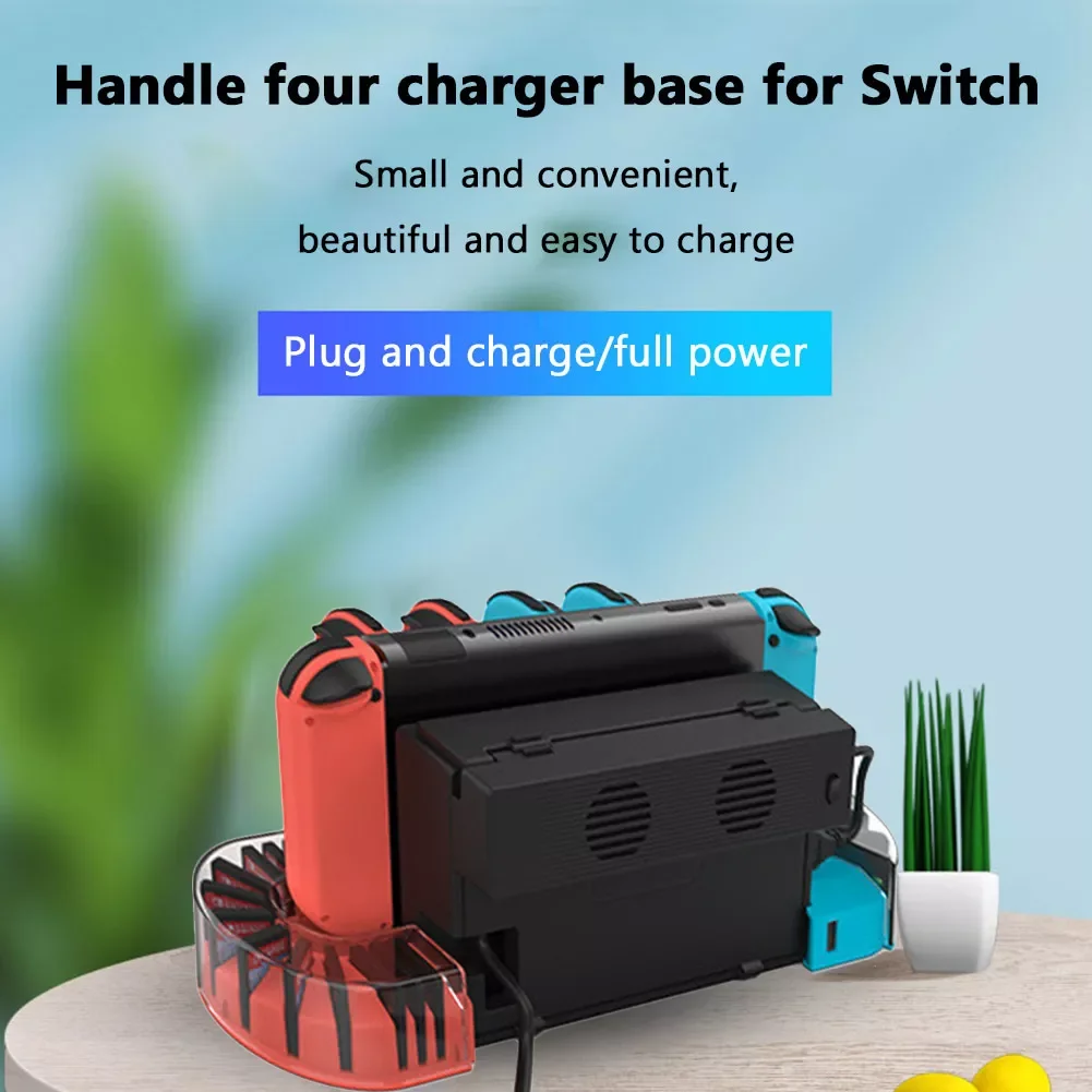 

NEW2023 For Nintend Switch Joypad Charger for Switch OLED Controllers Charging Dock Station with LED Indicator Charger 4 Game Sl