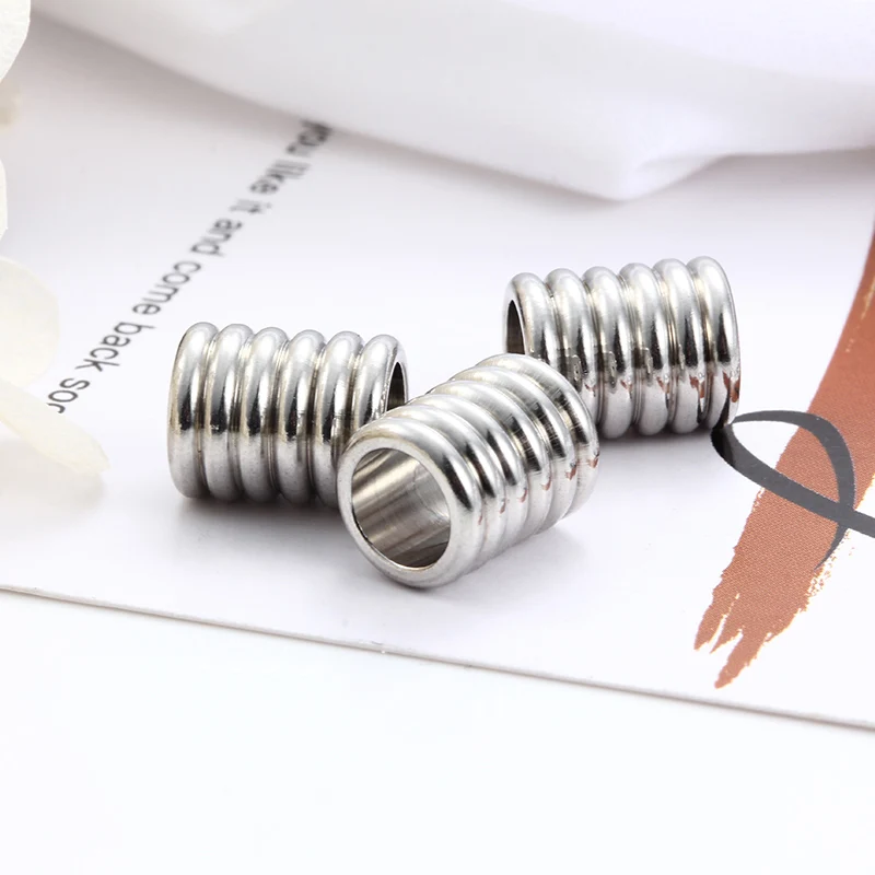 Прямые бусины из титановой стали через с отверстиями ювелирные аксессуары не