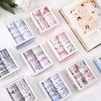 10rollsbox creative flower bird series washi tape set on sale cute pet sweet tape handbook enthusiasts stationery