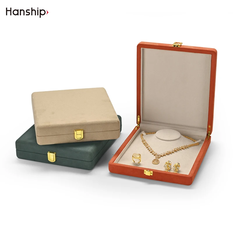 

New Resin Bust Case Rings Earrings Necklace Microfiber Jewelry Organizer Display Box