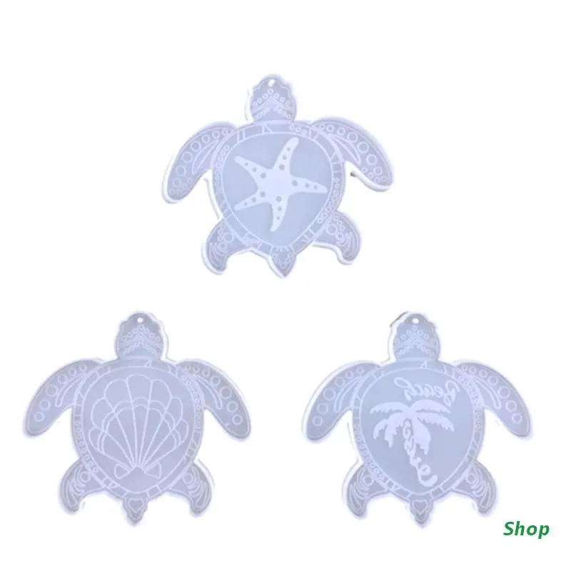 

L5YC Turtle Shape Ornament Resin Casting Silicone Mold Woman Keychain Decorative Pendant Jewelry Mold for DIY Crafts