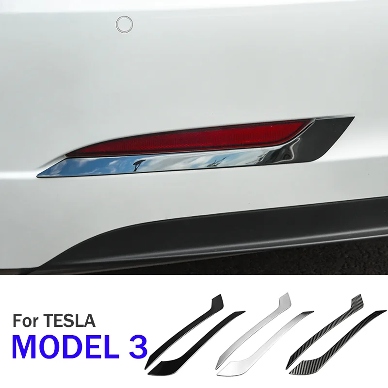 

Защитные наружные декоративные аксессуары из углеродного волокна для Tesla Model 3, автомобильные задние противотумансветильник ры, наклейки