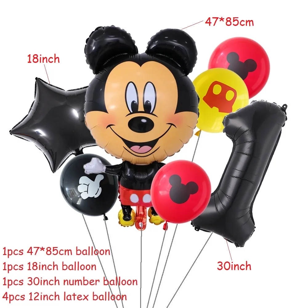 Воздушные шары из фольги в виде Микки и Минни Маус 7 шт.