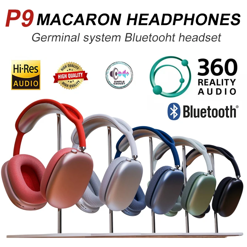 P9 Air Max Wireless Bluetooth Headphones Sports Gaming Wireless Headset Noise Reduction Earphone With Microphone Supports TF