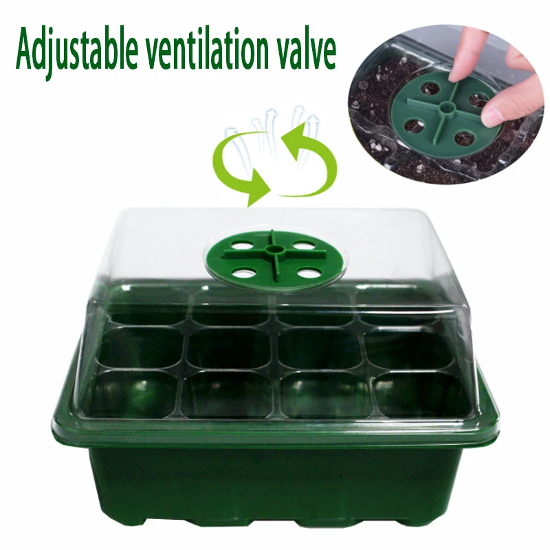

Garden Nursery Pot Seed Tray Box Sprout Plate Pots for Plants with Lids Seedling Flower Hydroponic Garden Grow Germination Box