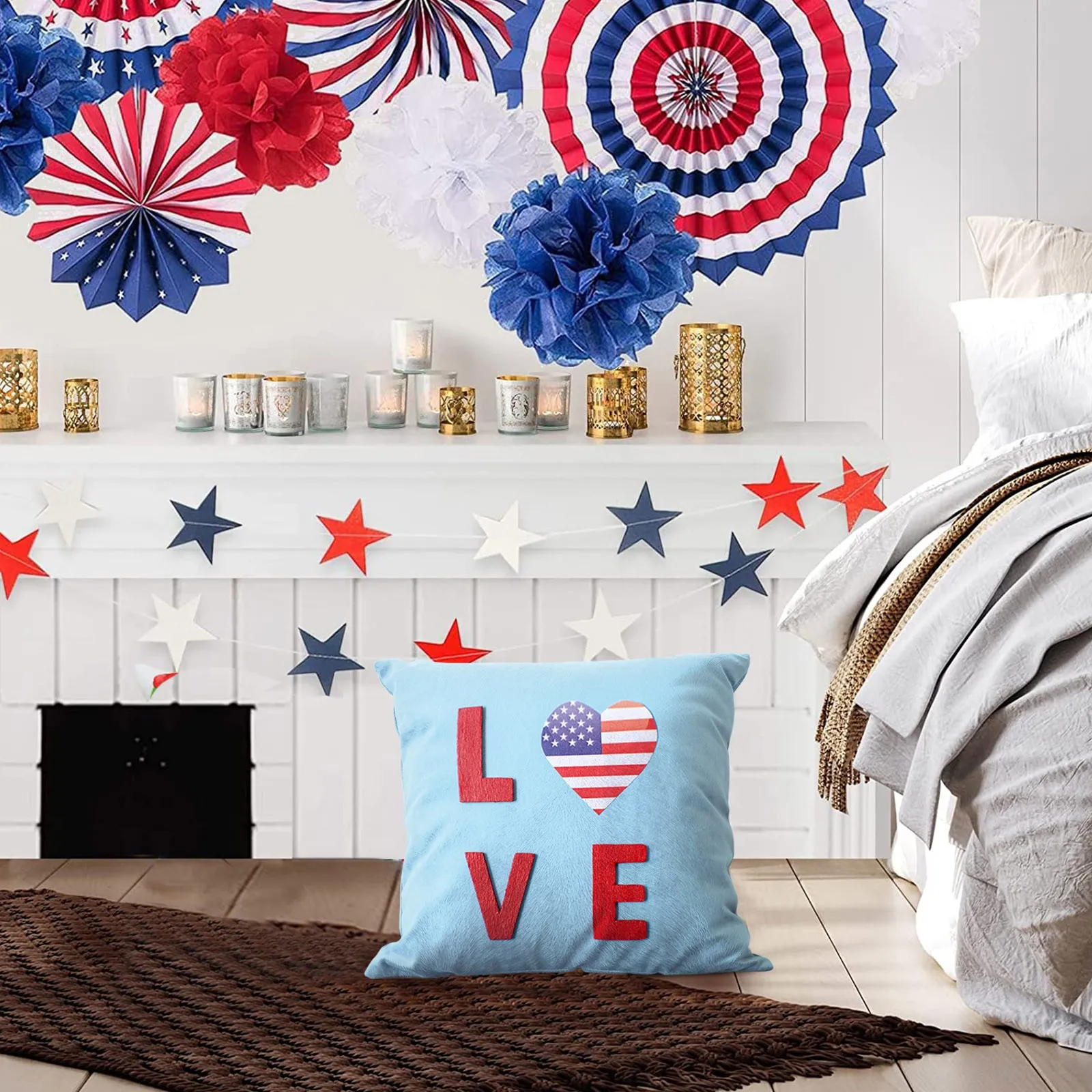 

Independence Day Decorative Pillowcase Decorative Patriotic American Throw Pillow Pillowcase Standard Pillow Cases Cotton