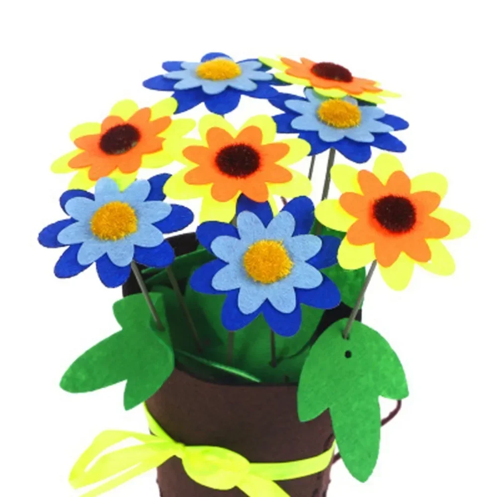 

Handmade Flower Pot Crafts Toys 3D Cartoon Kids DIY Potted Plant Toys Handcraft Paper Art Learning Educational Toys for Children