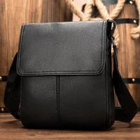crossbody bags for men versatile soft genuine leather shoulder bag zipper satchels fashion casual top layer cowhide black clutch