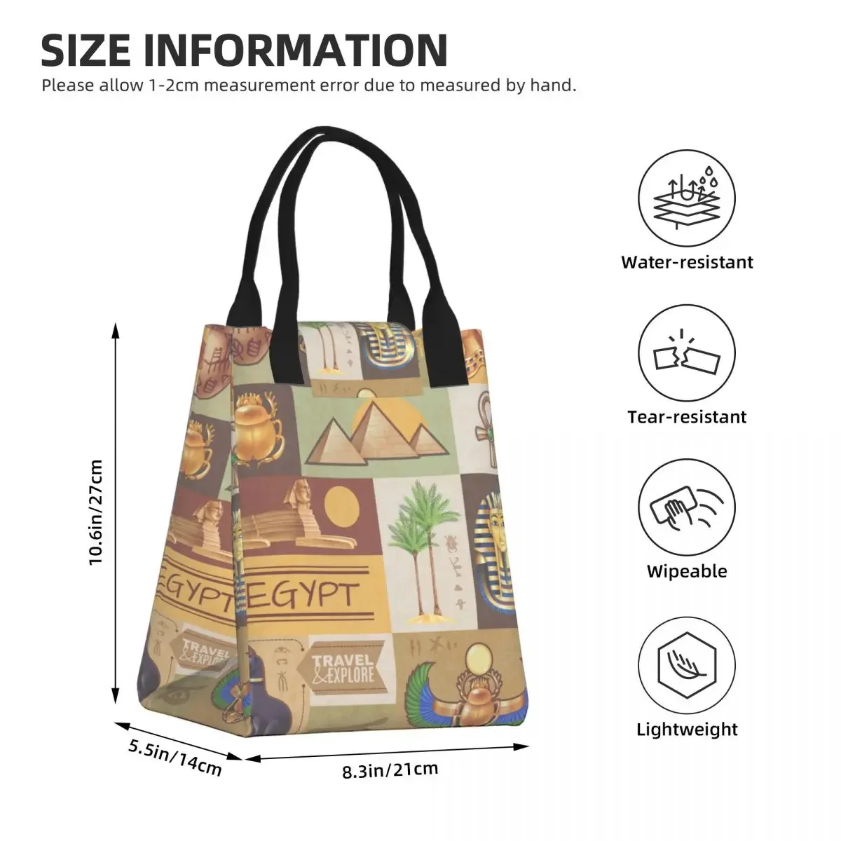 Многоразовый Герметичный пищевой пакет Египетский постер сумка для завтрака