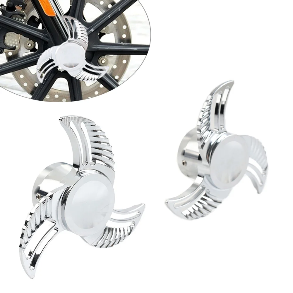 

1 пара мотоциклетных спиннинговых лезвий, колпачки для передней оси, крышки гаек для Harley Davidson Softail Dyna, аксессуары