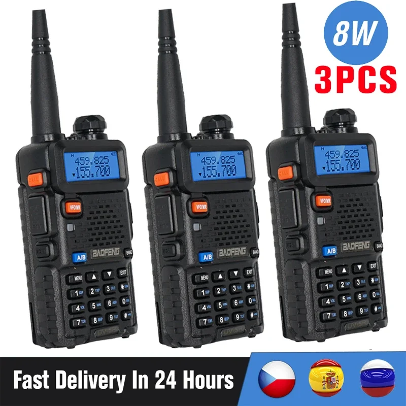 Рация BaoFeng UV-5R Talkie Высокая мощность 8 Вт UV 5R двухдиапазонный двухсторонний