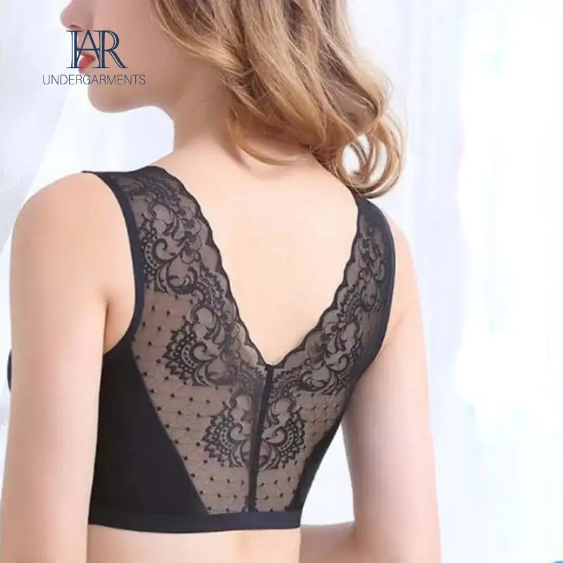 

Кружевное сексуальное красивое нижнее белье, Женский бесшовный жилет для сна без стальных колец, удобный высокоэластичный спортивный бюст...