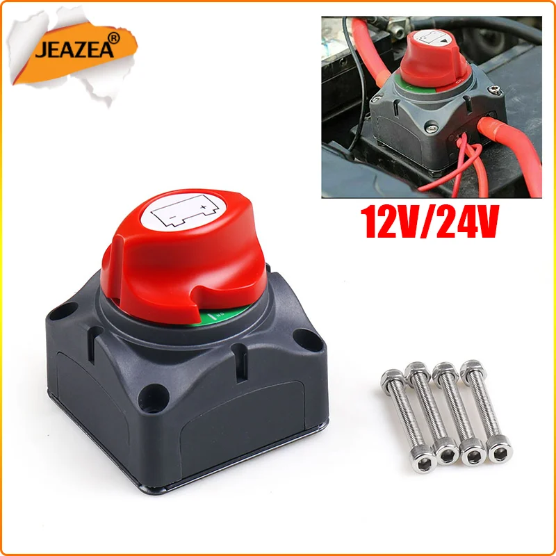 

JEAZEA Car DC12V-24V 300-600A RV Marine Boat Battery Selector Isolator Disconnect Rotary Switch Cut