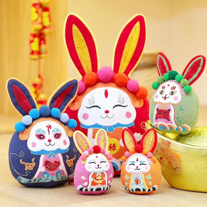 

2023 New Year Zodiac Rabbit Plush Toy Rabbit Year Bunny Doll Chinese Spring Festival Hanging Ornament Kids Gifts Home Decor
