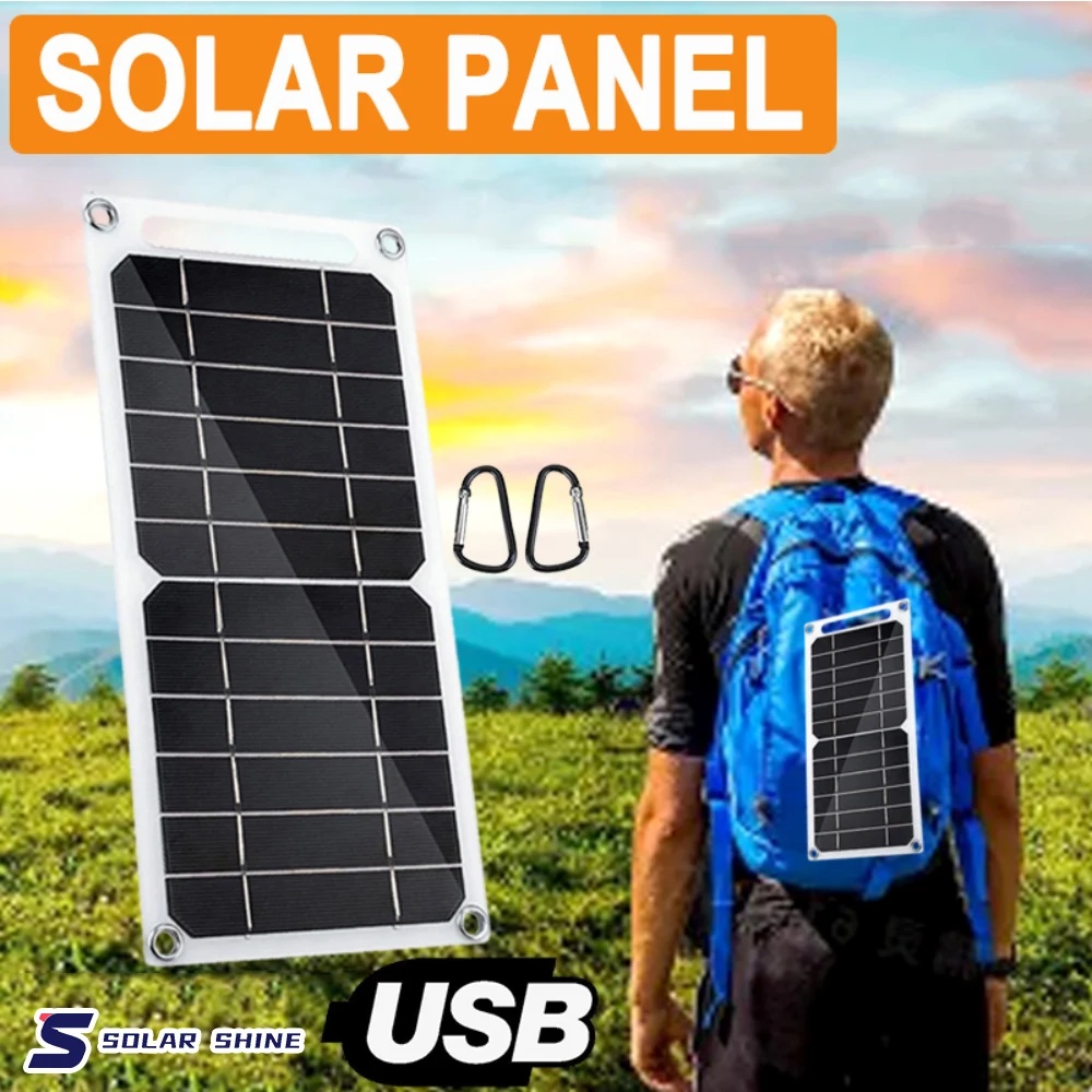 

5W/15W/25W Portable Solar Panel 5V USB Outdoor Solar Charger Polysilicon Travel DIY Solar Portable Hiking Camping Power Bank
