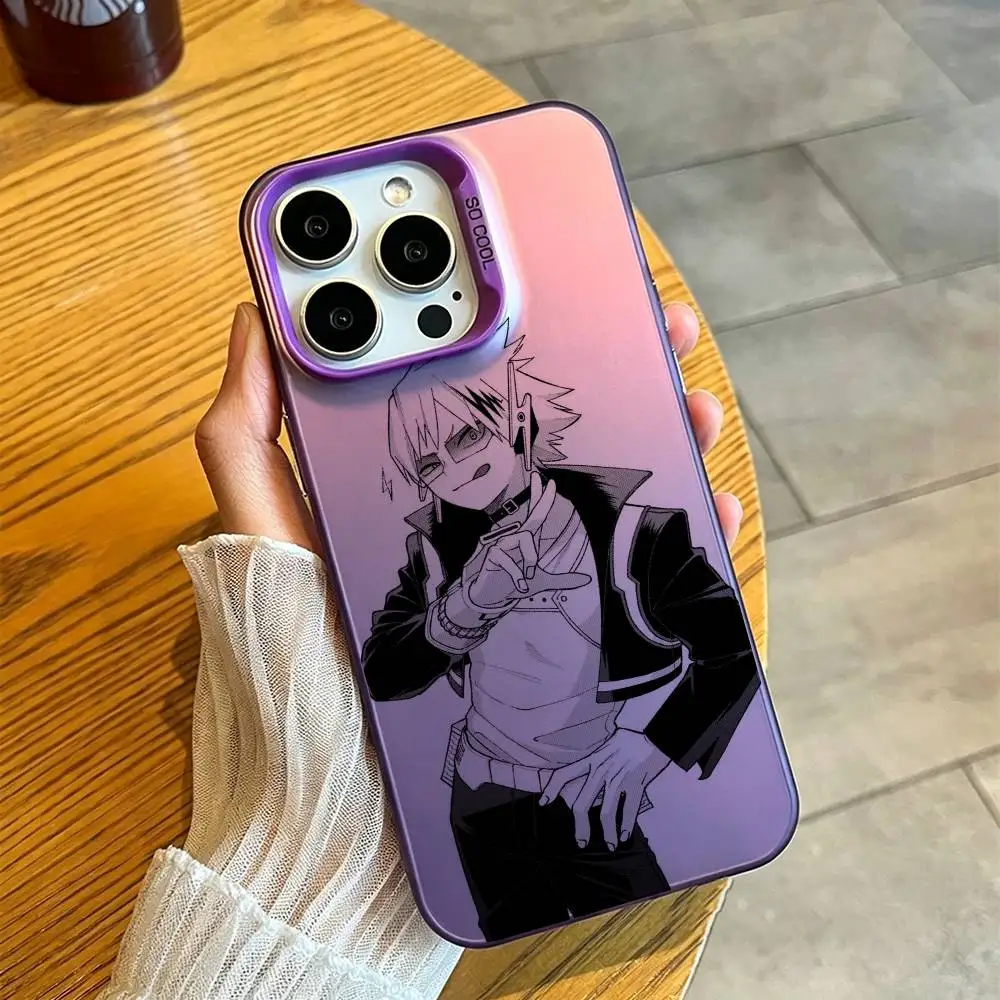 Фото Чехол для телефона Denki Kaminari из аниме «Моя геройская академия» для iPhone 17, 16, 15, 14, 13, 12, 11 Plus, Pro Max, XS, серебристого цвета. №4