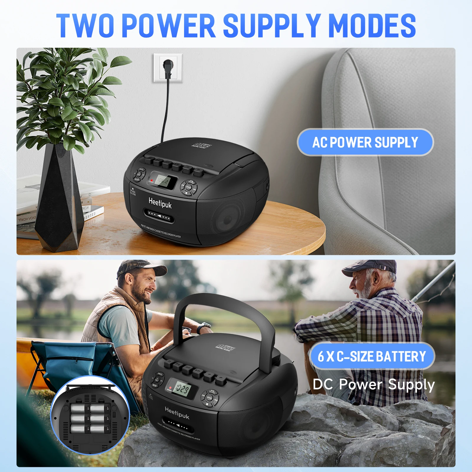 Кассетный проигрыватель компакт-дисков Бумбокс Bluetooth магнитофонная запись