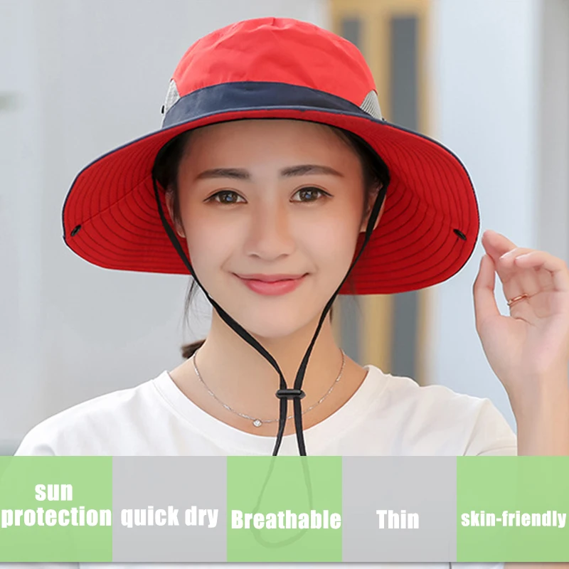 

Шляпа от солнца с защитой от ультрафиолета 2022, шляпа для рыбалки, женская шляпа-Панама для активного отдыха, летняя шляпа с широкими полями д...